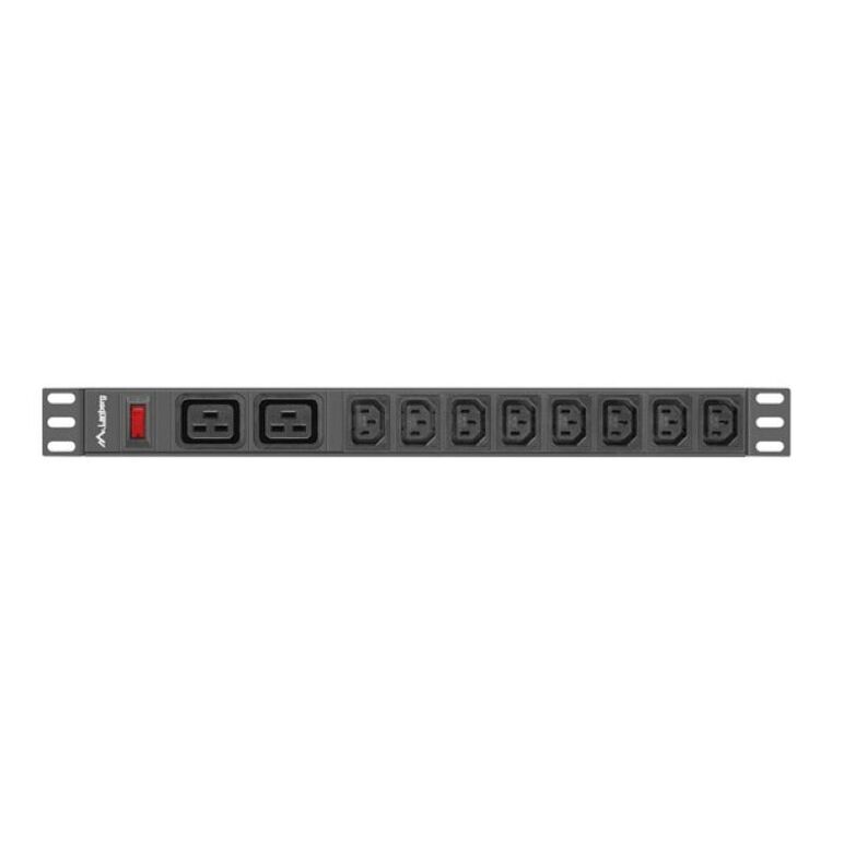 Unitate distributie alimentare pdu 19", 1u, 16a, 2 prize c19 si 8 prize iec c13, negru, c20,  Accesorii | electropc.ro