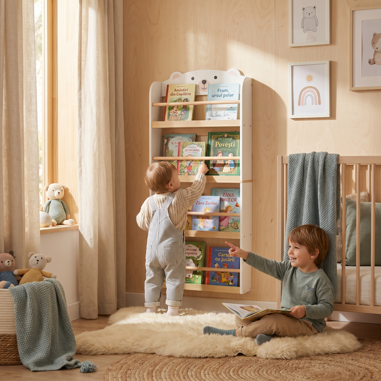 Biblioteca carti si jucarii bear, u-grow,  Mobilier camera copii | electropc.ro