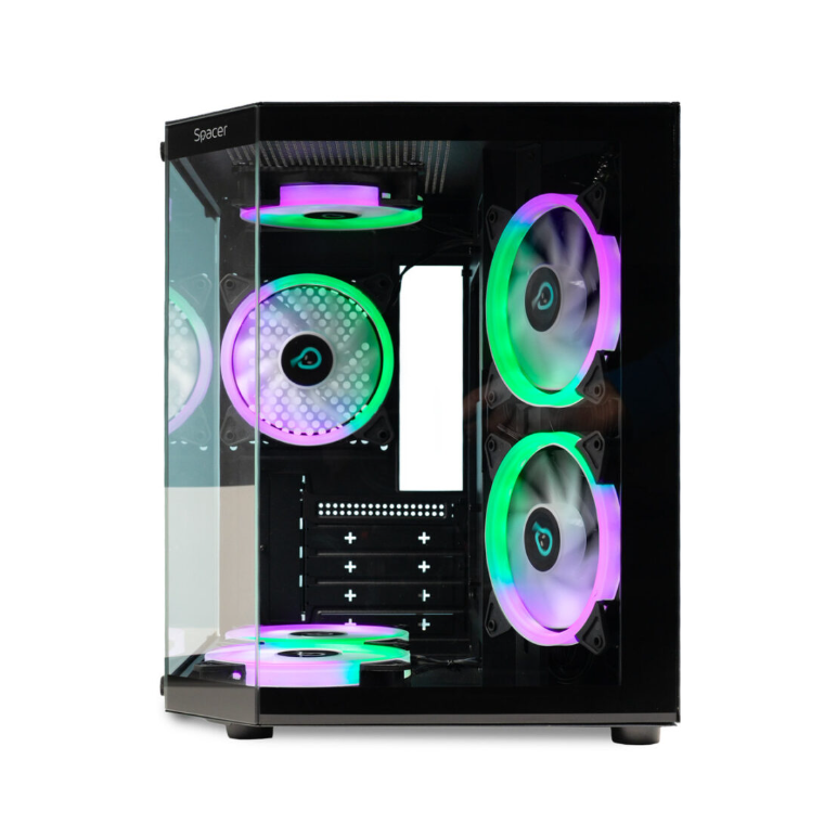 Carcasa spacer aquarium, matx, argb fan,  Carcase | electropc.ro