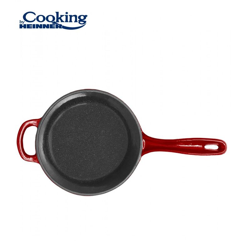 Caserola fonta emailata + capac 19 x 9 cm, 1.8 l, red line, cooking by heinner,  Tavi copt | electropc.ro