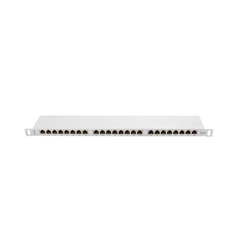 Patch panel 24 porturi 0,5u 19" cat.6 ftp cu organizator cabluri, ecranat, gri,  Alte accesorii retea | electropc.ro