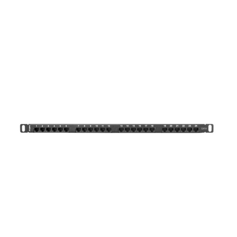 Patch panel 24 porturi 0,5u 19" cat.6 utp cu organizator cabluri, negru,  Alte accesorii retea | electropc.ro