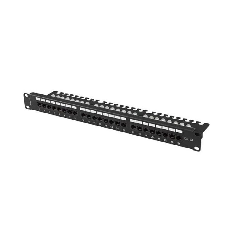 Patch panel 24 porturi 1u 19" cat.6a utp cu organizator cabluri, negru,  Alte accesorii retea | electropc.ro