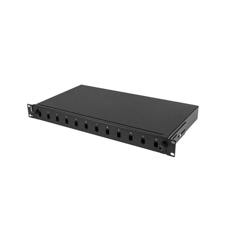 Patch panel fibră rack 19" 1u  12x sc simplex / 12x lc duplex, negru + accesorii,  Alte accesorii retea | electropc.ro