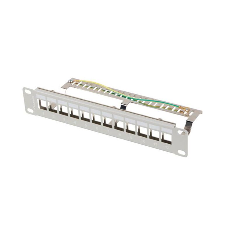 Patch panel gol 12 porturi 1u 10" ftp pentru module keystone, gri  v2,  Alte accesorii retea | electropc.ro