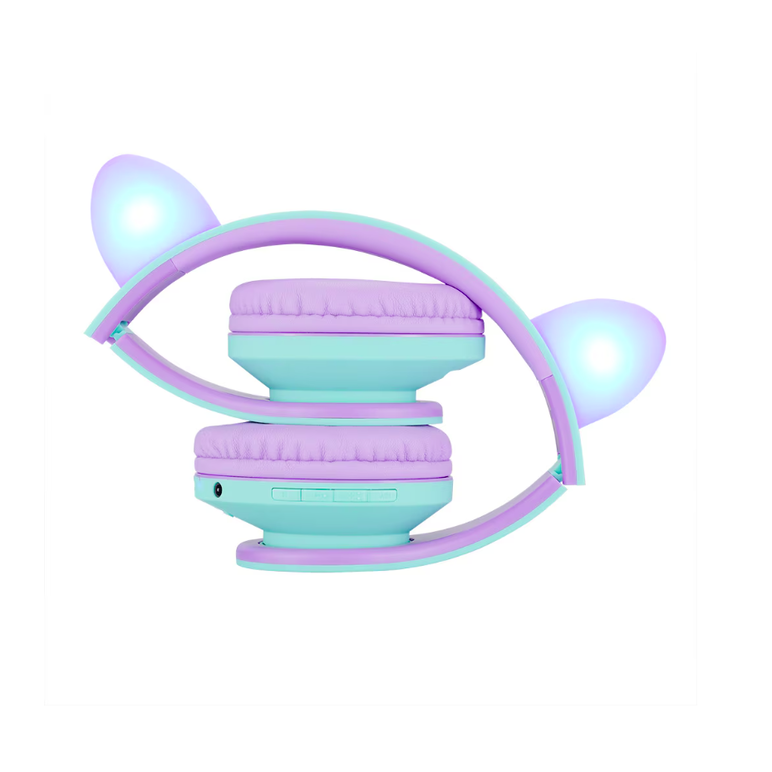 Powerlocus casti pentru copii wireless kidscats purple/teal,  Casti audio | electropc.ro