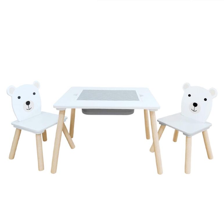 Set masuta si 2 scaune, cu spatiu de activitati, bear, u-grow,  Mobilier camera copii | electropc.ro