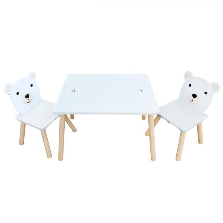 Set masuta si 2 scaune, cu spatiu de activitati, bear, u-grow,  Mobilier camera copii | electropc.ro