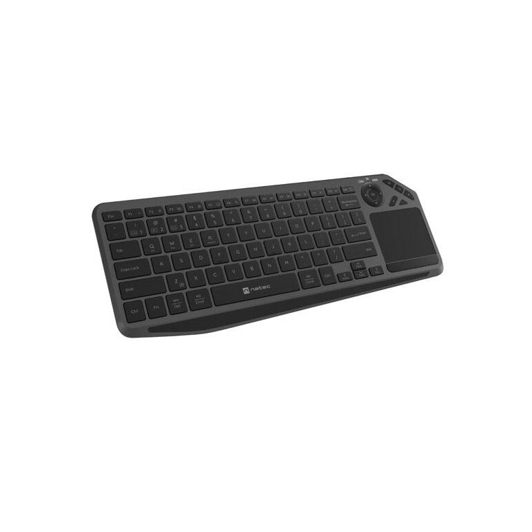 Tastatura wireless natec turbot 2,  material taste abs, numar taste 90, mecanism taste x-scissors, toucpad pentru smart tv inclus, negru,  Tastaturi | electropc.ro