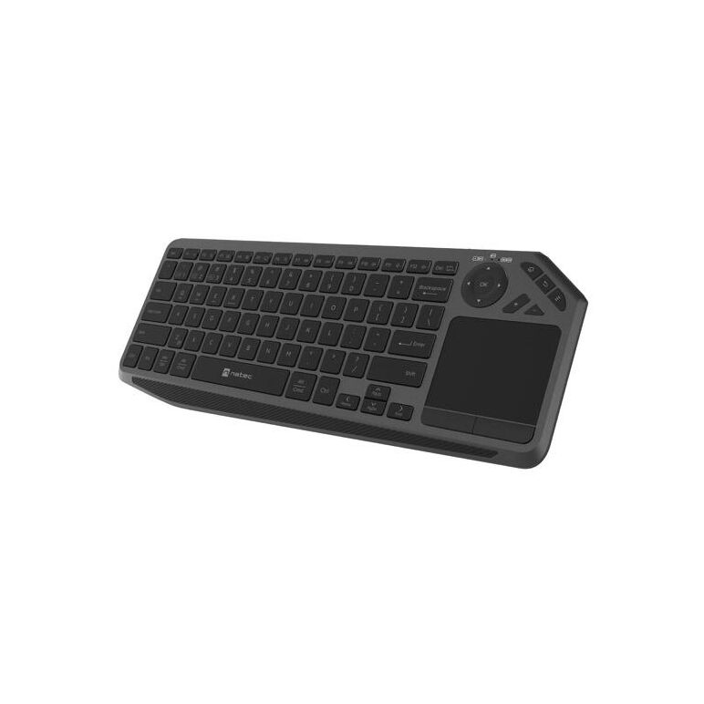 Tastatura wireless natec turbot 2,  material taste abs, numar taste 90, mecanism taste x-scissors, toucpad pentru smart tv inclus, negru,  Tastaturi | electropc.ro