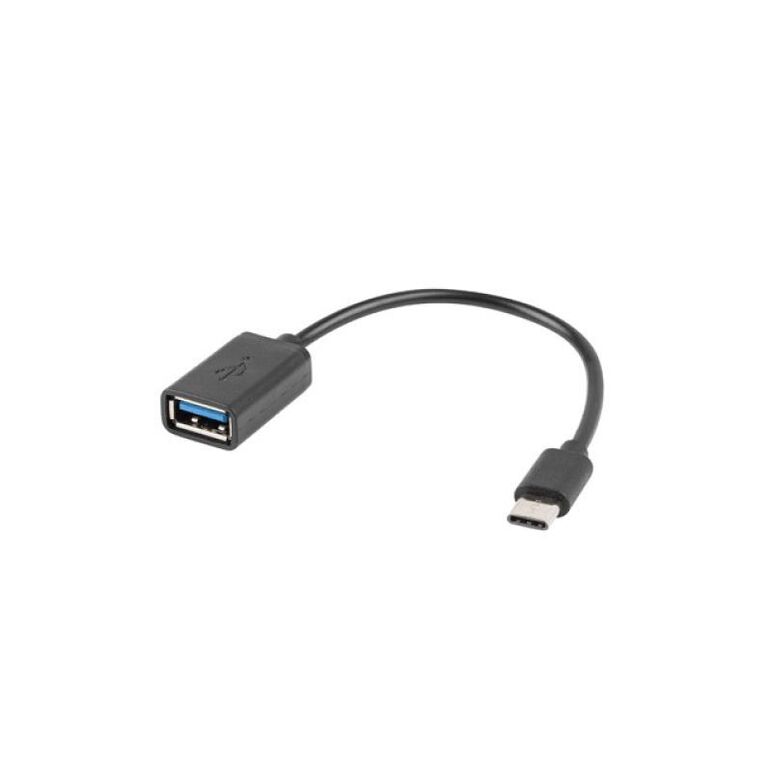 Usb-c(m) 2.0->usb-a(f) adapter cable 15cm otg black lanberg,  Cabluri periferice | electropc.ro
