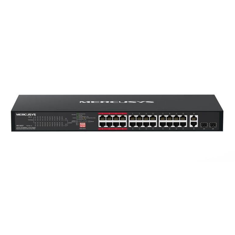 24-port 10/100mbps + 2-port gigabit rackmount switch with 24-port poe+ port: 24× 10/100mbps poe+ ports,  2× gigabit non-poe ports, 2× combo gigabit sfp slots spec: compatible with 802.3af/at pds, 293 w poe power, 1u 19-inch rackmountable steel case featur,  Access point & Range Ext. | electropc.ro