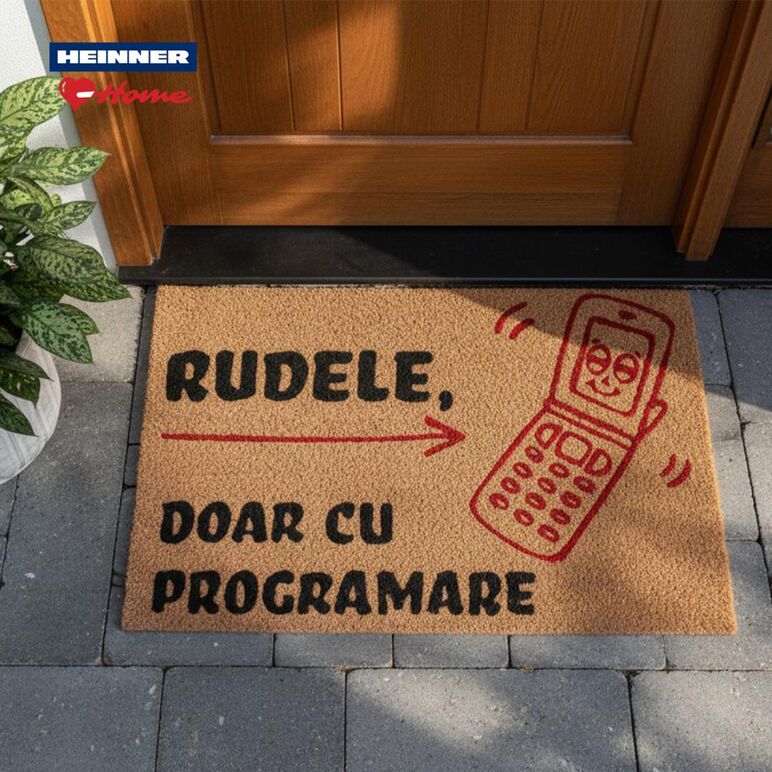 Covoras intrare cocos 60x40 cm, fun, heinner home,  Covorase intrare | electropc.ro