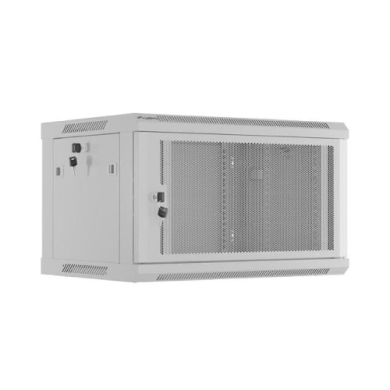 Dulap rack de perete 19", 6u, 600x450 mm, usa perforata, gri,,  Cabinete metalice | electropc.ro