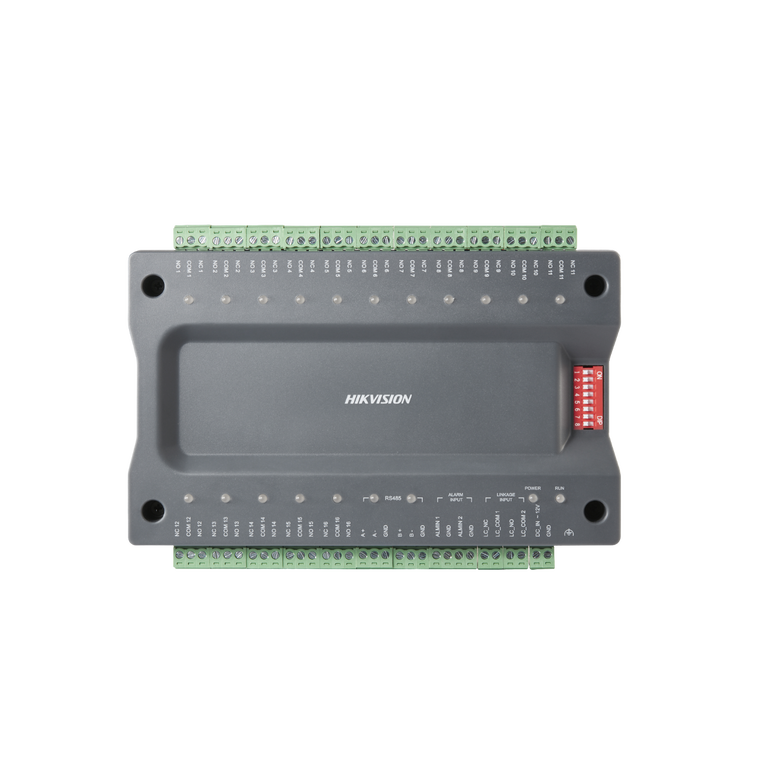 Extensie controler lift hikvision ds-k2m0016a, 2 x interfata rs-485, 2 x intrari alarma, 16 x intrari de releu, 1 x buzzer, comunicare rs-485 cu master controler, sistemul permite o configuratie pana la 8 extensii, alimentare: 12 vdc, dimensiuni: 167mm x ,  Centrale control acces | electropc.ro
