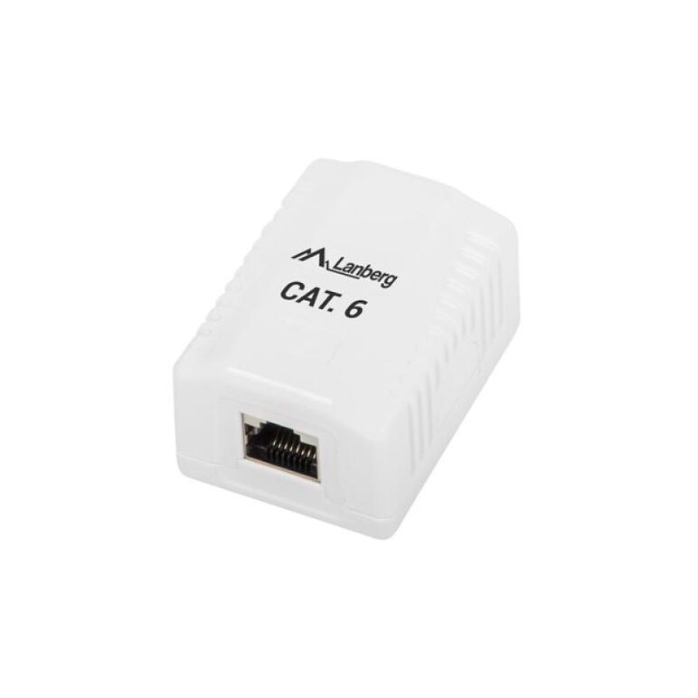 Surface-mount box cat.6 ftp shielded 1x rj45 white lanberg,  Cabinete metalice | electropc.ro