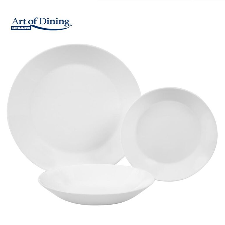 Serviciu masa din opal alb 18 piese, elya, art of dining,  Farfurii & Boluri de Servire | electropc.ro