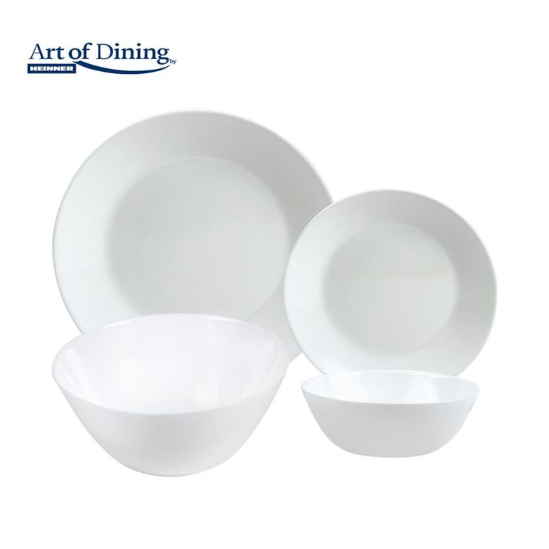 Serviciu masa din opal alb 19 piese, ariana, art of dining,  Farfurii & Boluri de Servire | electropc.ro