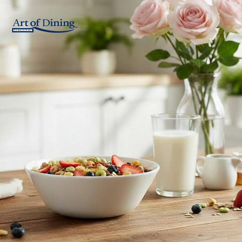 Serviciu masa din opal alb 19 piese, ariana, art of dining,  Farfurii & Boluri de Servire | electropc.ro