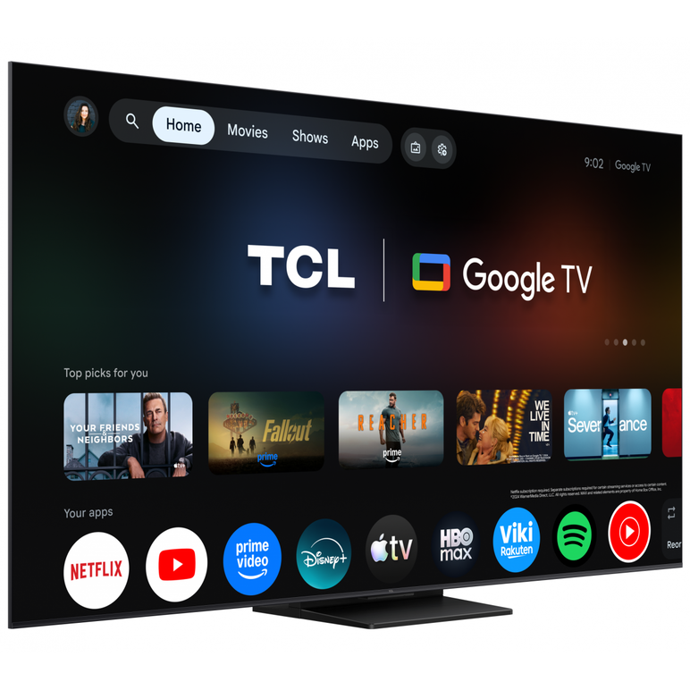 Televizor qd-miniled tcl 55mqled75l, 138 cm, smart google tv, 4k ultra hd, 144hz, onkyo (model 2026),  Televizoare | electropc.ro