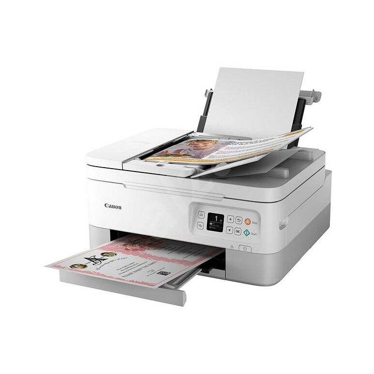 Multifunctional inkjet color Canon Pixma TS7451 White, dimensiune A4 (Printare, Copiere, Scanare),duplex, viteza 13ipm alb-negru, 6.8ipm color, rezolutie 4800x1200 dpi, alimentare hartie: spate 100coli, tavita fata 100 coli, ADF 35 coli, imprimare fara ma,  Multifunctionale Inkjet | electropc.ro