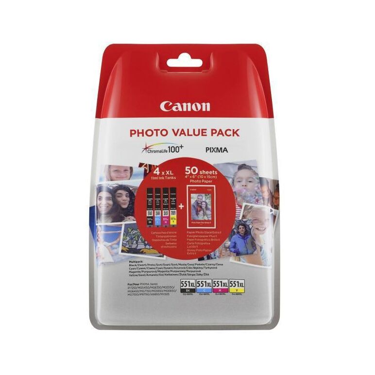 CARTUS INKJET CANON CLI551XLPVP+PAPER,  Cartuse cerneala | electropc.ro