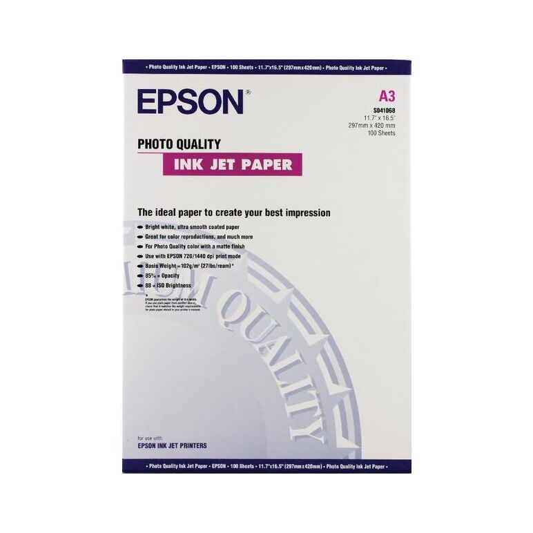 EPSON S041068 A3 PHOTO INKJET PAPER,  Hartie foto | electropc.ro
