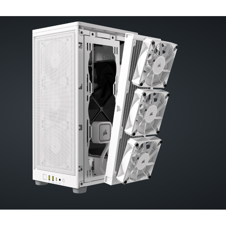 Carcasa corsair 2000d airflow mini-itx, panou tempered glass, 3x 2.5" drive bays, dimensiune 458x271x200, alb,  Carcase | electropc.ro