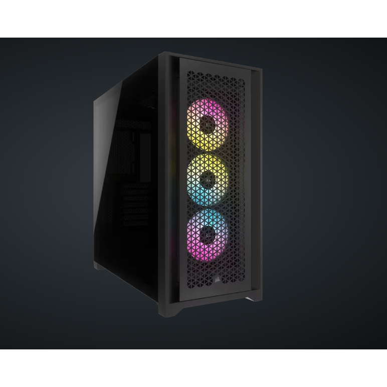 Carcasa corsair icue 5000d rgb airflow mid tower atx, 3 ventilatoare incluse 120mm, 4x 3.5" drive bays, 2x 2.5" drive bays, dimensiune 520x520x245mm, negru,  Carcase | electropc.ro