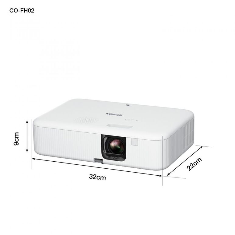 Proiector epson co-fh02, 3lcd, 3.000 lumeni/ 2.000 lumeni ecomode, fhd, 16:9, lampa 6.000 ore/ 12.000 ore ecomode, corectie ± 30, dimensiune maxima imagine 391", distanta maxima de proiectie 10.4 m, hdmi 1.4, usb 2.0-a, usb 2.0, android tv, kensington loc,  Videoproiectoare | electropc.ro