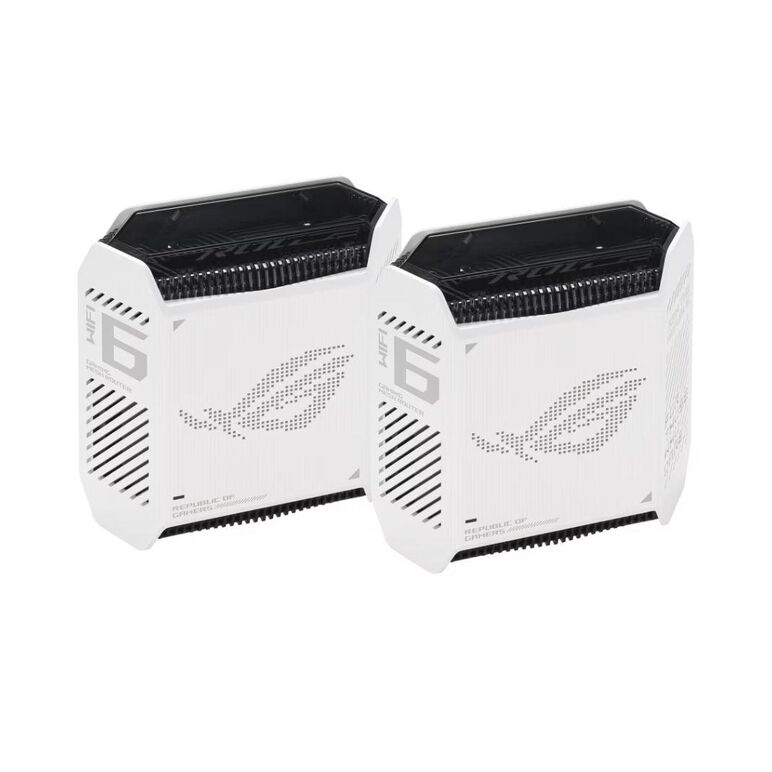 Router wireless asus gt6(w-2-pk)white, tri-band, wi-fi 6, standard retea: wifi 6 (802.11ax), ipv4, ipv6, backwards compatible with 802.11a/b/g/n/ac wi-fi, segment ax10000, , 2.4ghz  574mbps, 5g-1hz 4804mbps, 5g-2 4804mbps, 9 antene interne, procesor 1.7gh,  Routere Wireless | electropc.ro