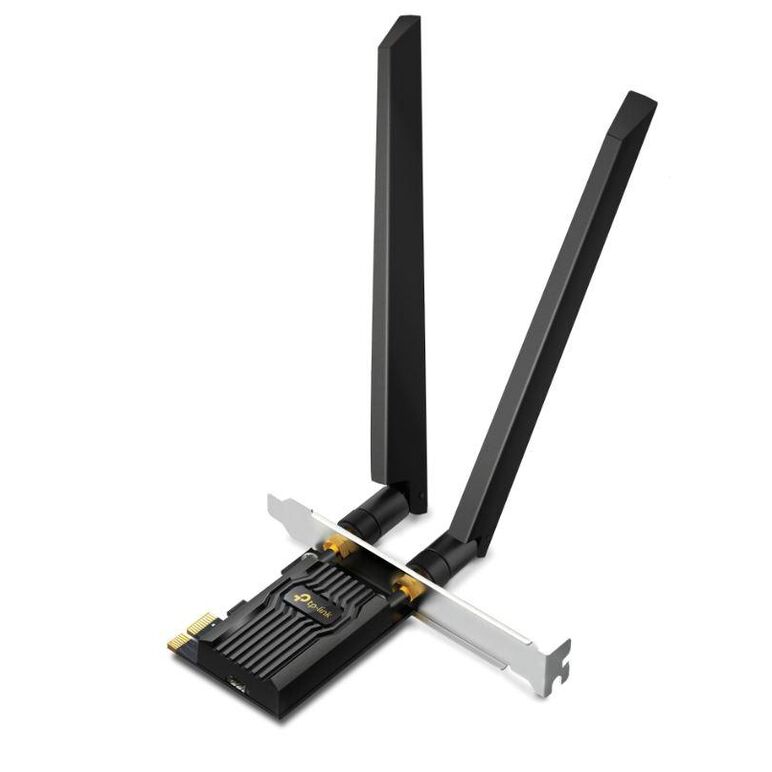 Adaptor wireless tp-link, archer txe72e, ax5400, 2 x antene externe dual-band 5ghz, 2.4 ghz, pci-e wi-fi 6e dimensiuni: 55 × 36 × 11.5 mm, bluetooth 5.2.,  Routere Wireless | electropc.ro