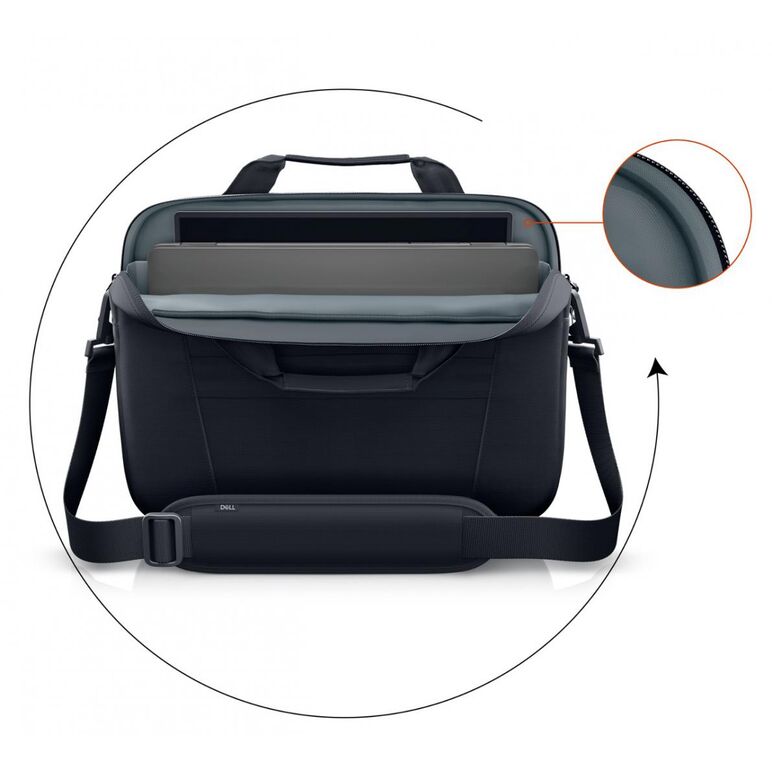 Dell ecoloop pro slim briefcase 15, color: black, laptop compatibility: fits most laptops with screen sizes up to 15.6" (excluding dell g series gaming, alienware and dell rugged laptop series, max laptop dimension: 360 x 255 x 25 mm), features:  made wit,  Genti laptop | electropc.ro