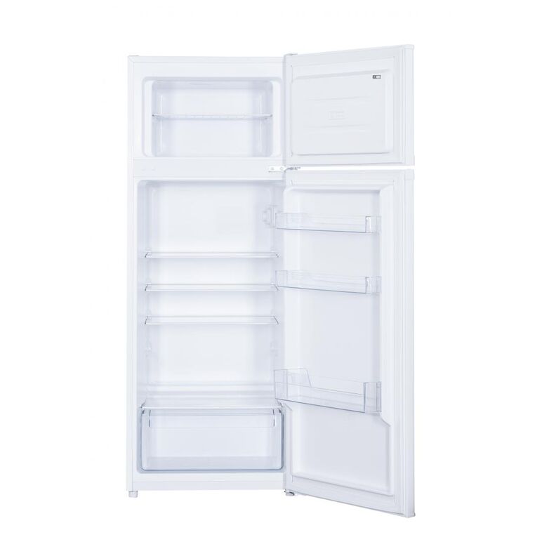 Frigider cu 2 usi heinner hf-h2206e++, clasa energetica: e, capacitate totala: 206 l, capacitate frigider: 169 l, capacitate congelator: 37 l, control mecanic cu termostat ajustabil, lumina led, 3 rafturi sticla frigider, compartiment pentru fructe si leg,  Frigidere | electropc.ro