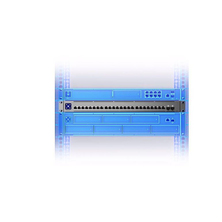 Ubiquiti unifi switch, usw-enterprise-24, interfata:  24 x 10gbe rj45, 2 x 25g sfp28, smb layer 3 gigabit ethernet switch,  switching capacity: 580 gbps, forwarding rate: 431.52 mpps, consum: 100w, 1.3" lcm color touchscreen.,  Switch-uri | electropc.ro