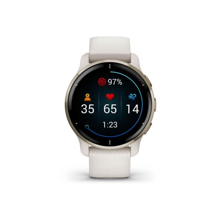 Ceas garmin smartwatch venu 2 plus stainless steel bezel, ivory + cream gold,  SmartWatch-uri | electropc.ro