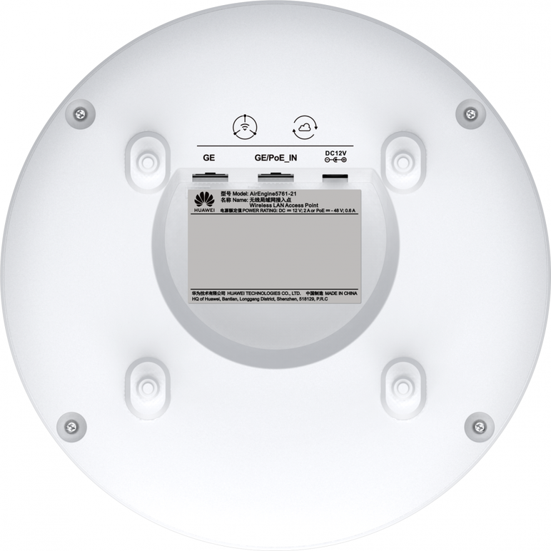 Wireless access point huawei airengine 5761-21, 2p gb, 802.11ax indoor, 2+2 doua benzi, smart antena, dual radio, wifi6, usb, rj45,  Access point & Range Ext. | electropc.ro
