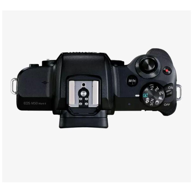 Camera foto canon eos m50 mark ii, black kit ef-m15-45 is stm, 24.1 mp, digic 8, ecran 3" lcd touchscreen, micro usb, bluetooth, wi-fi, micro hdmi, 3.5mm jack microfon, dual pixel cmos af system, rafala 10fps, filmare 4k, aps-c sensor, greutate body 387g,,  Aparate foto Mirrorless | electropc.ro