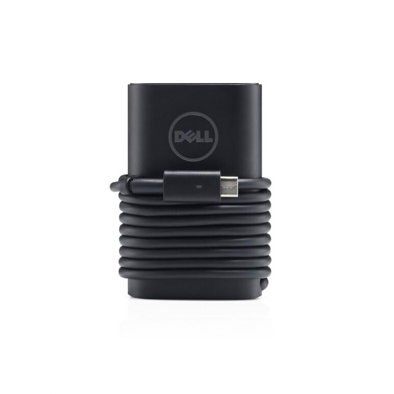Dell 65w usb-c ac adapter-eur, 1 meter power cord, incorporates a rubber strap for easy cable management and a led light ring on the dc connector,  Incarcatoare laptop | electropc.ro