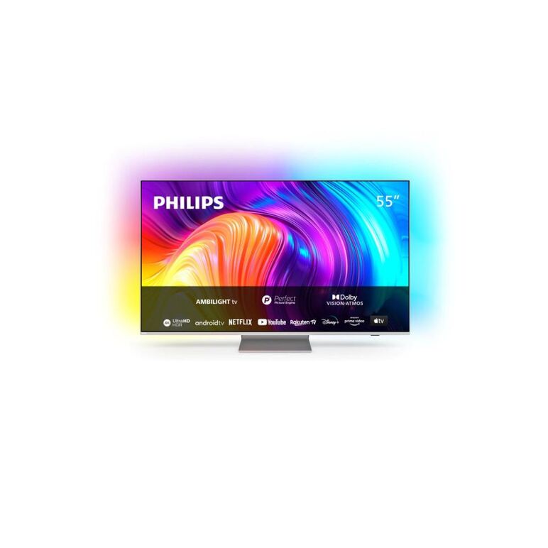 Smart tv philips ambilight 55pus8807/12 (model 2022) 55"(139cm), led 4k, silver, flat, android tv, mirroring ios/android, p5 picture engine-120 hz, hdr10+/hlg/dolby vision, 120 hz, dvb-t/t2/t2-hd/c/s/s2, 20 w, wi-fi bluetooth, 1xjack 3.5 mm, 2xusb, 1xrj-4,  Televizoare | electropc.ro
