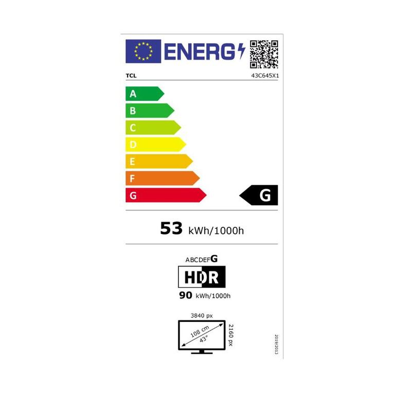 Televizor tcl qled 43c645, 108 cm (43"), smart google tv, 4k,  Televizoare | electropc.ro