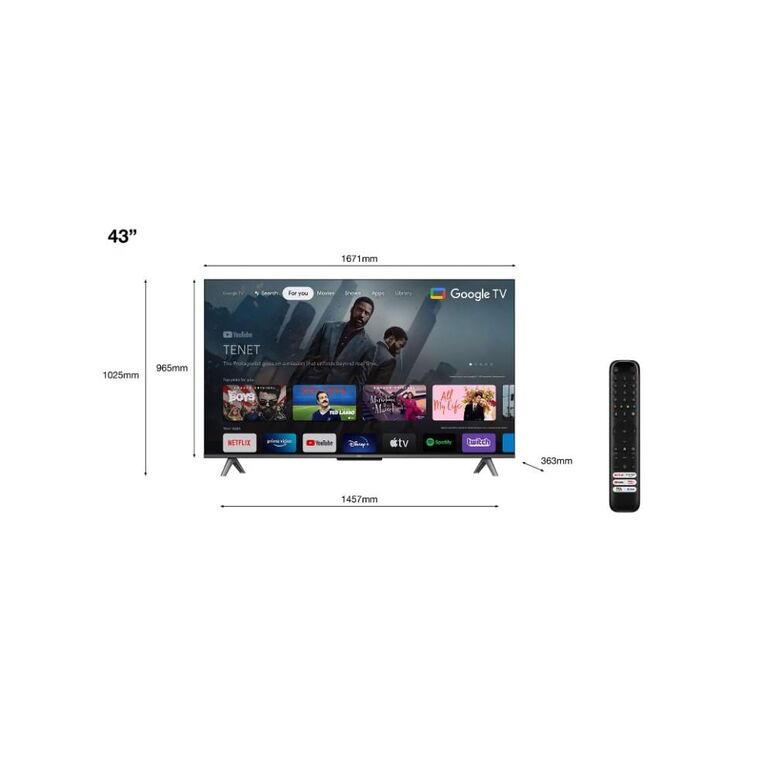Televizor tcl qled 43c645, 108 cm (43"), smart google tv, 4k,  Televizoare | electropc.ro