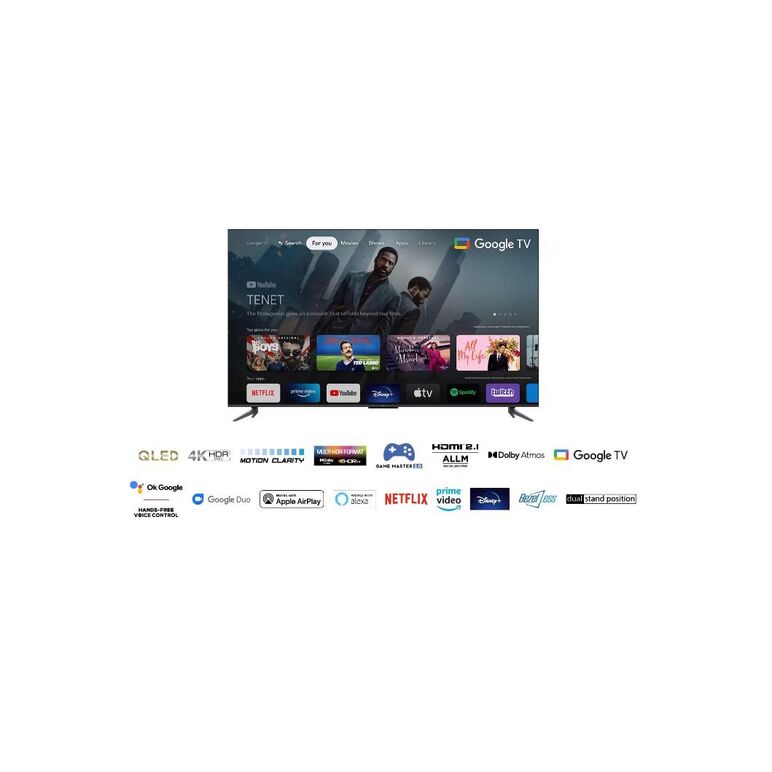 Televizor tcl qled 55c645, 139 cm (55"), smart google tv, 4k, 120hz(fhd),  Televizoare | electropc.ro