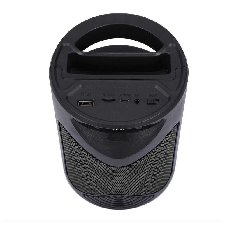 Boxa portabila akai abts-704, bluetooth 4.2, radio fm, 1x port usb pentru mp3 player, 1x slot card tf, lumini led, baterie reincarcabila, 1x slot pentru microfon, timp de incarcare 2 ore, timp de folosire 1.5 ore la volum maxim,  Sisteme audio | electropc.ro