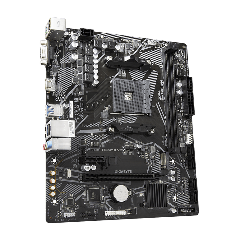 Placa de baza gigabyte a520m k v2 am4, 2x ddr4, 1x hdmi, 1x d-sub, 1x pcie x16, 1x pcie x1, 1x m.2, 4x sata 6gbps, lan 1 gbps, matx,  Placi de baza | electropc.ro