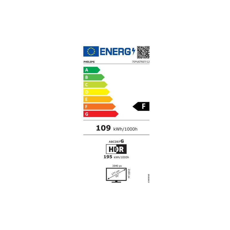 Smart tv philips 70pus7607/12 (model 2022) 70"(176cm), led 4k, black, flat, saphi, mirroring ios/android, pixel precise ultra hd, hdr10 +/hlg/dolby vision, 60 hz, dvb-t/t2/t2-hd/c/s/s2, 20 w, wi-fi , 1x jack 3.5 mm/2x usb/1x rj-45/ci+ slot/4x hdmi/1x digi,  Televizoare | electropc.ro