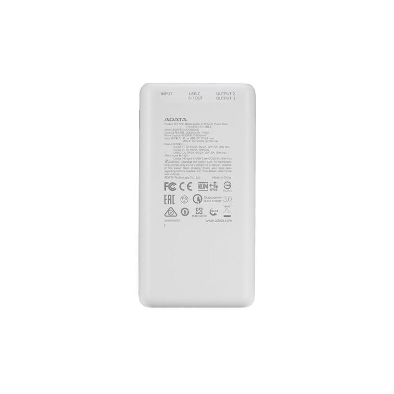 Baterie portabila adata ap10000, 10000mah, 2x usb, 1x usb-c,power delivery, quick charge,  Baterii portabile | electropc.ro