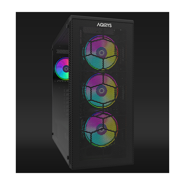 Carcasa aqirys naos pro mid tower,  3x bays 3.5", 2x bays 2.5", panou lateral tempered glass, 4 ventilatoare incluse, 12 ventilatoare compatibile,  Carcase | electropc.ro