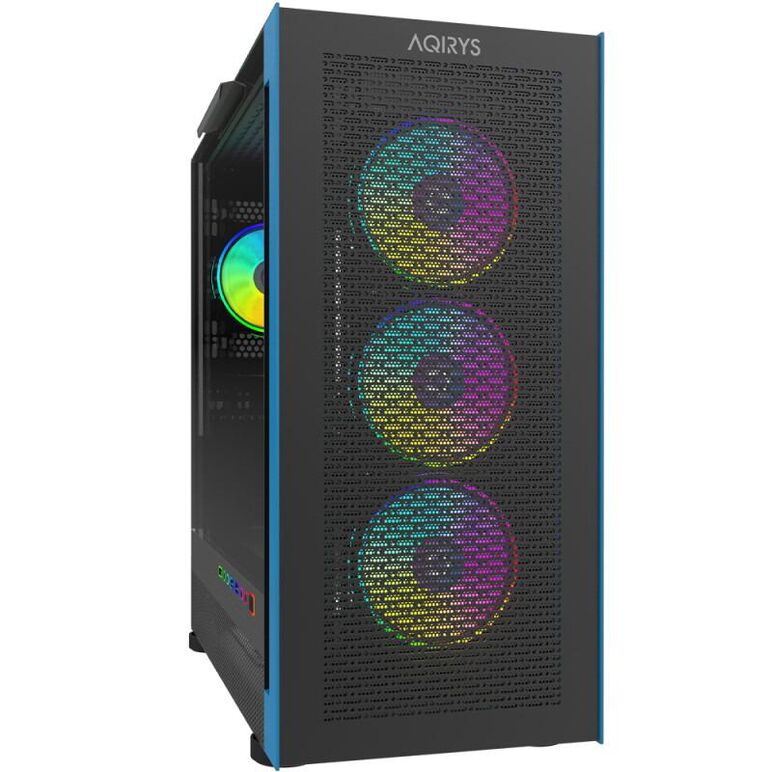 Carcasa aqirys sargas mid tower,  2x bays 3.5", 4x bays 2.5", panou lateral tempered glass, fan controller integrat, 4 ventilatoare incluse, 9 ventilatoare compatibile,  Carcase | electropc.ro