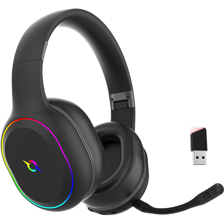 Casti over-ear aqirys lyra, sistem de sunet 3d stero, dual wireless si cu fir, bt cu microfon flexibil, interfata usb 2.0, durata baterie pana la 27h, frecventa 20 hz - 20hz, cu iluminare rgb, negre,  Casti audio | electropc.ro